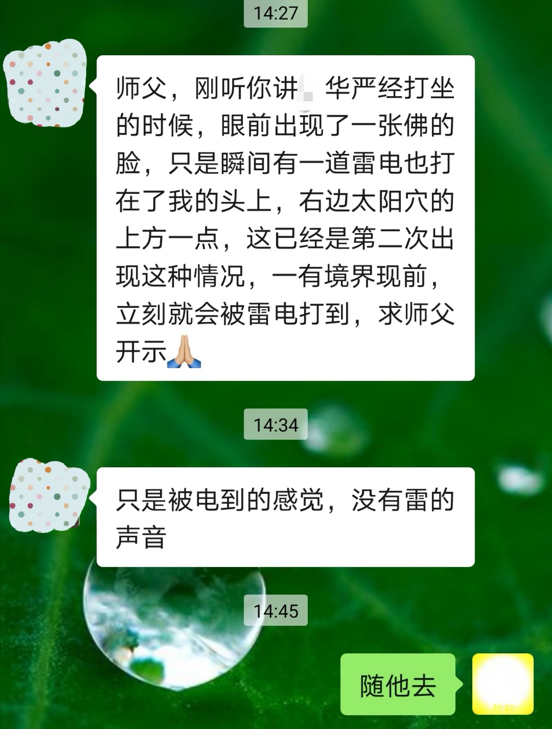 师兄问：师父，刚听你讲华严经打坐的时候