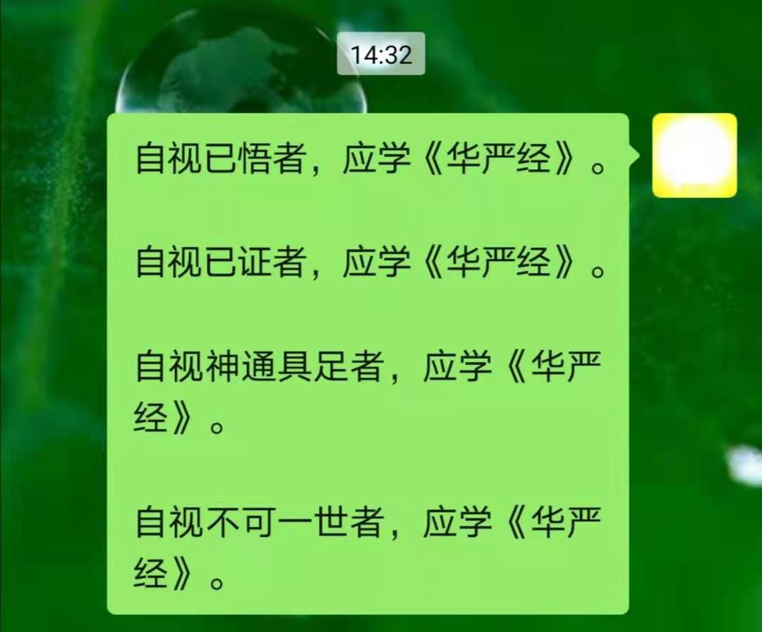 自视已悟者，应学《华严经》