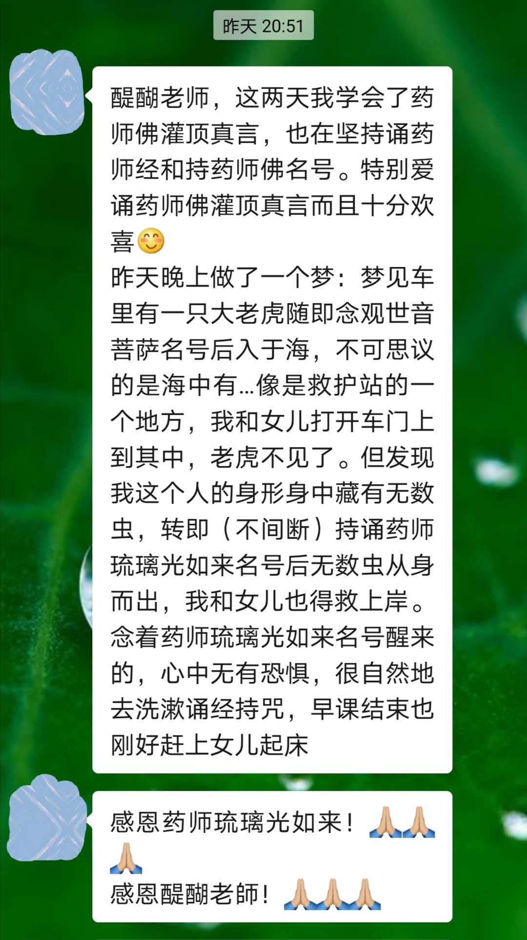 念着药师佛号醒来，随喜赞叹