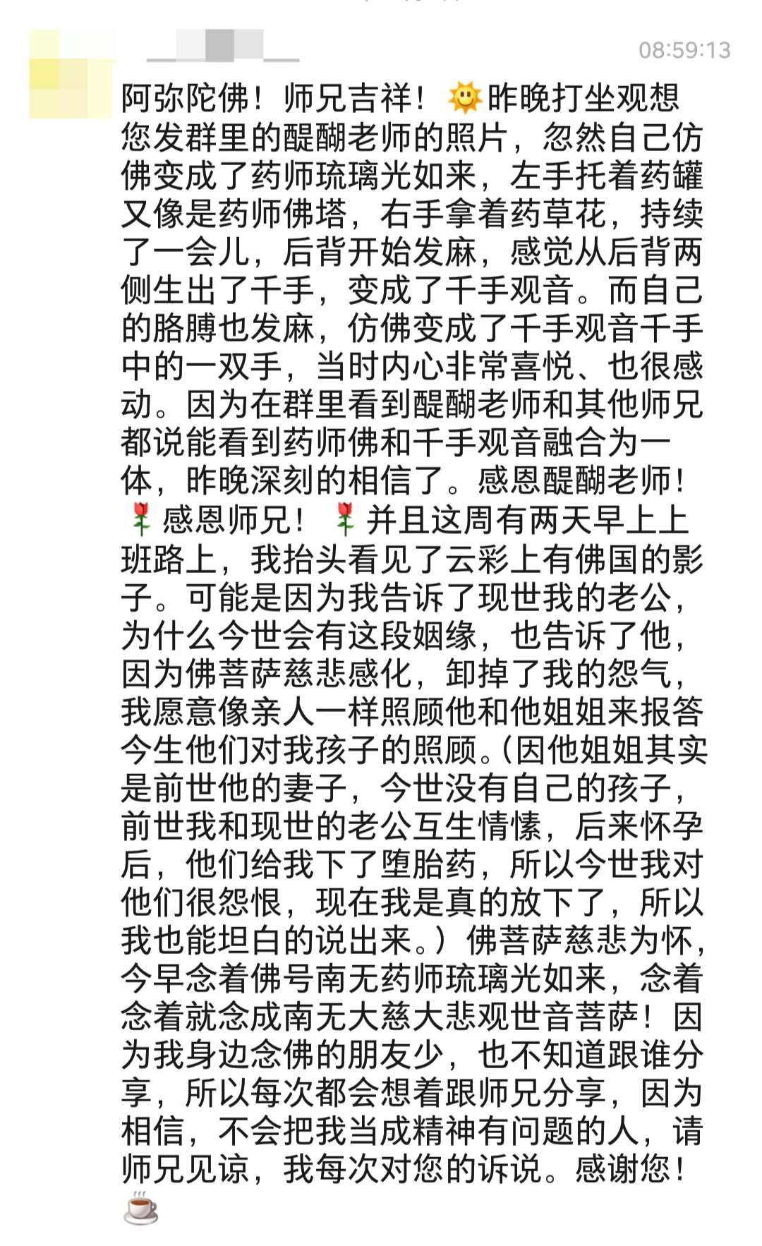 随喜赞叹这位师兄的禅修实证