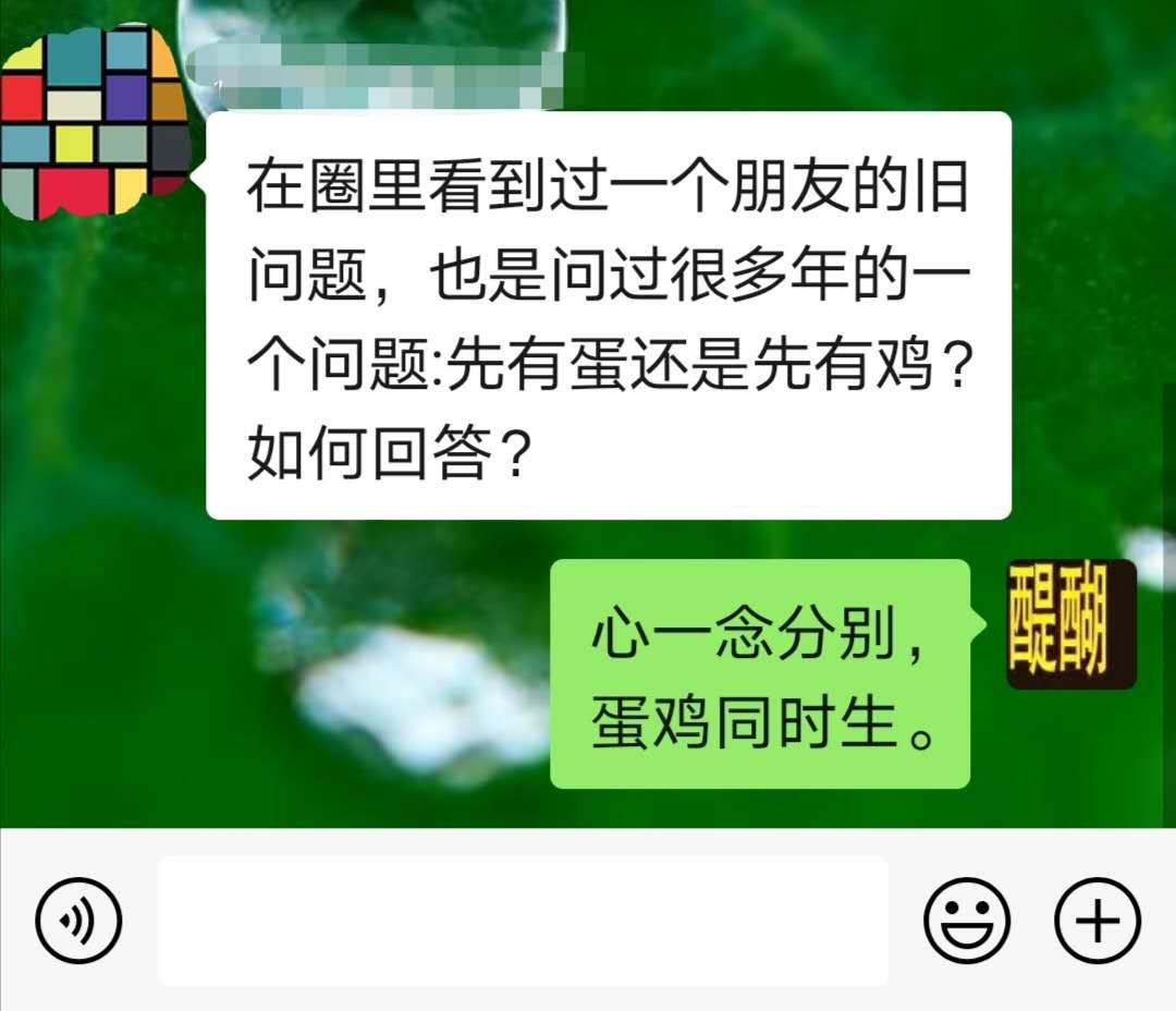 心念一分别，蛋鸡同时生