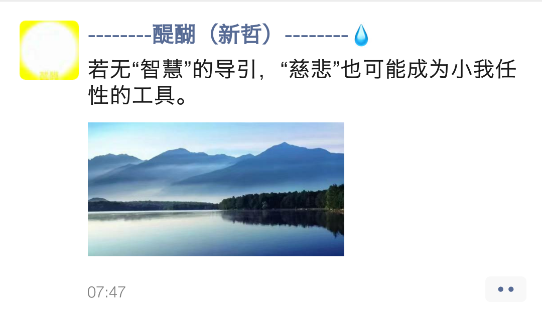 若无“智慧”的导引，“慈悲”也可能成为小我任性的工具。