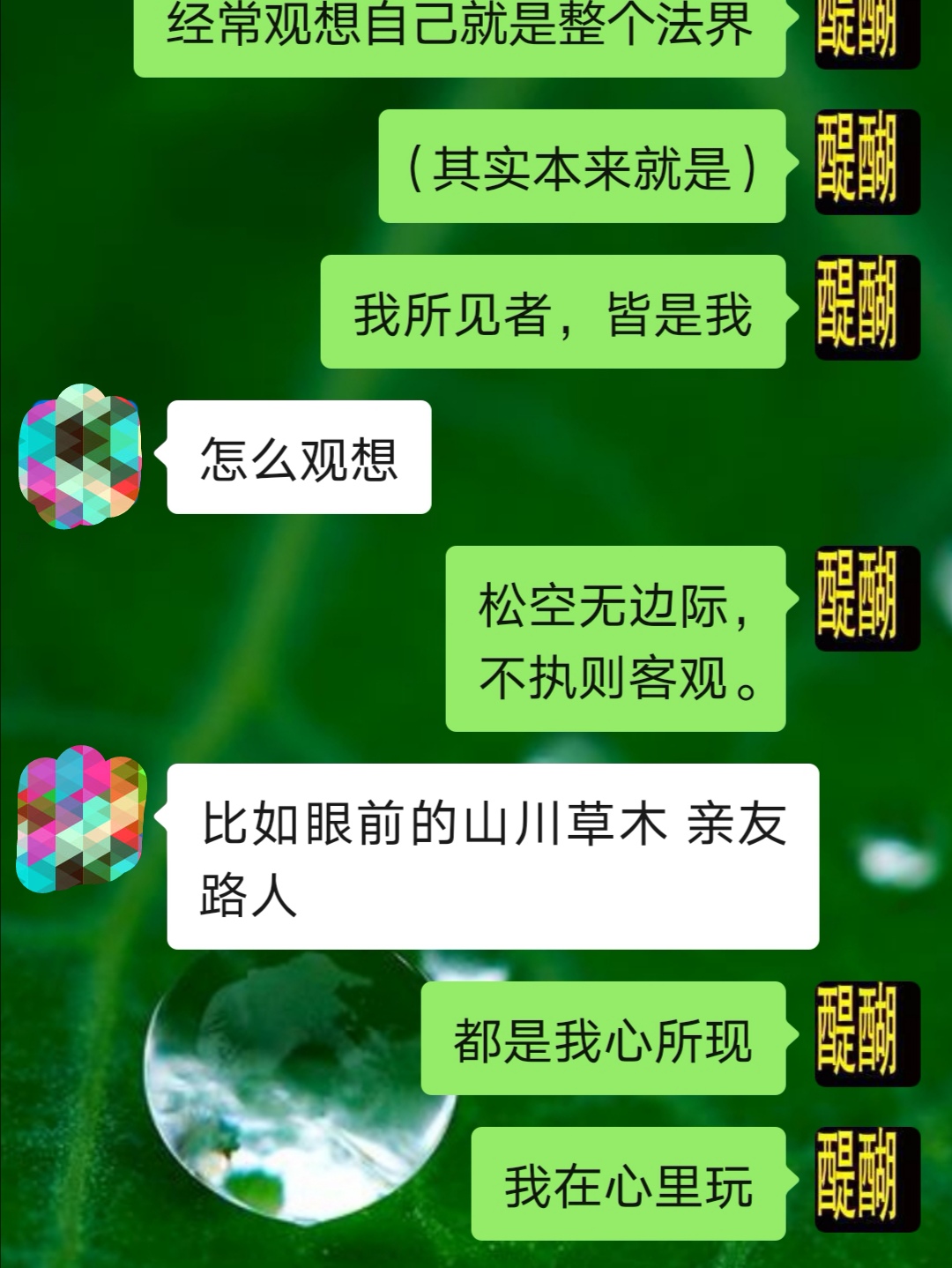 经常观想自己就是整个法界。我所见者皆是我