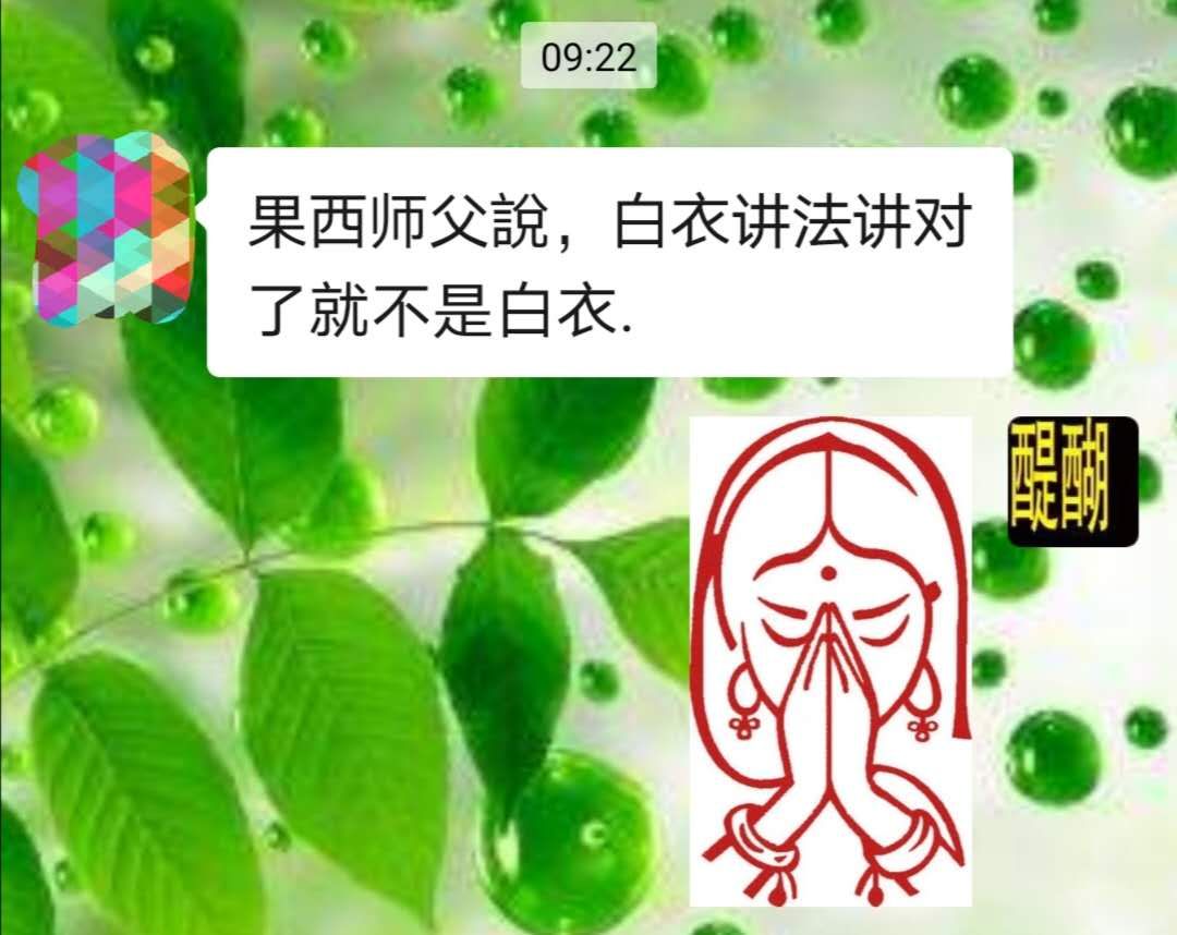 白衣讲法讲对了，就不是白衣