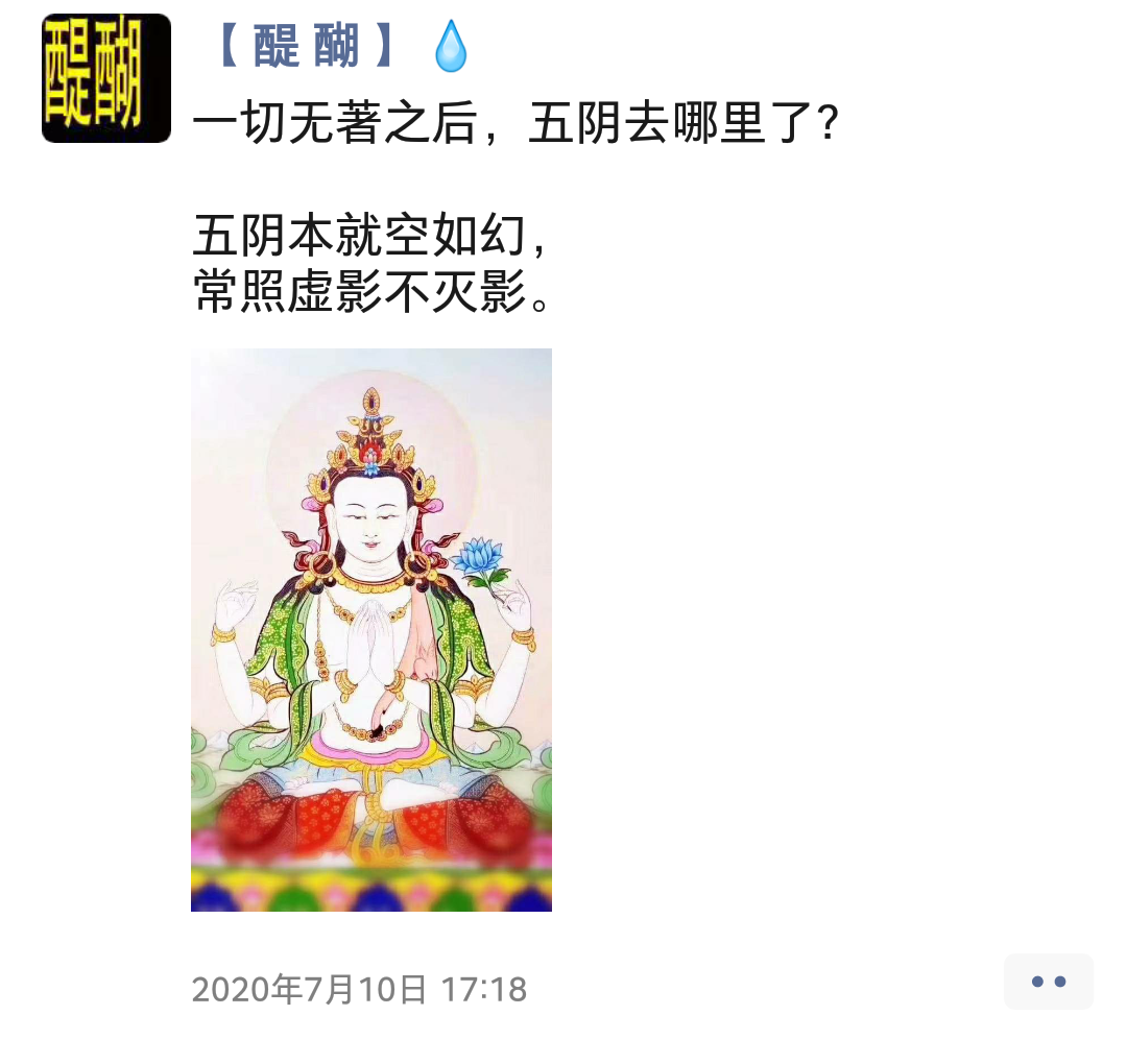 一切无著之后，五阴去哪里了？  五阴本就空如幻， 常照虚影不灭影。