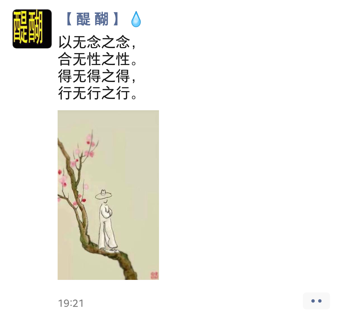 以无念之念， 合无性之性。 得无得之得， 行无行之行。