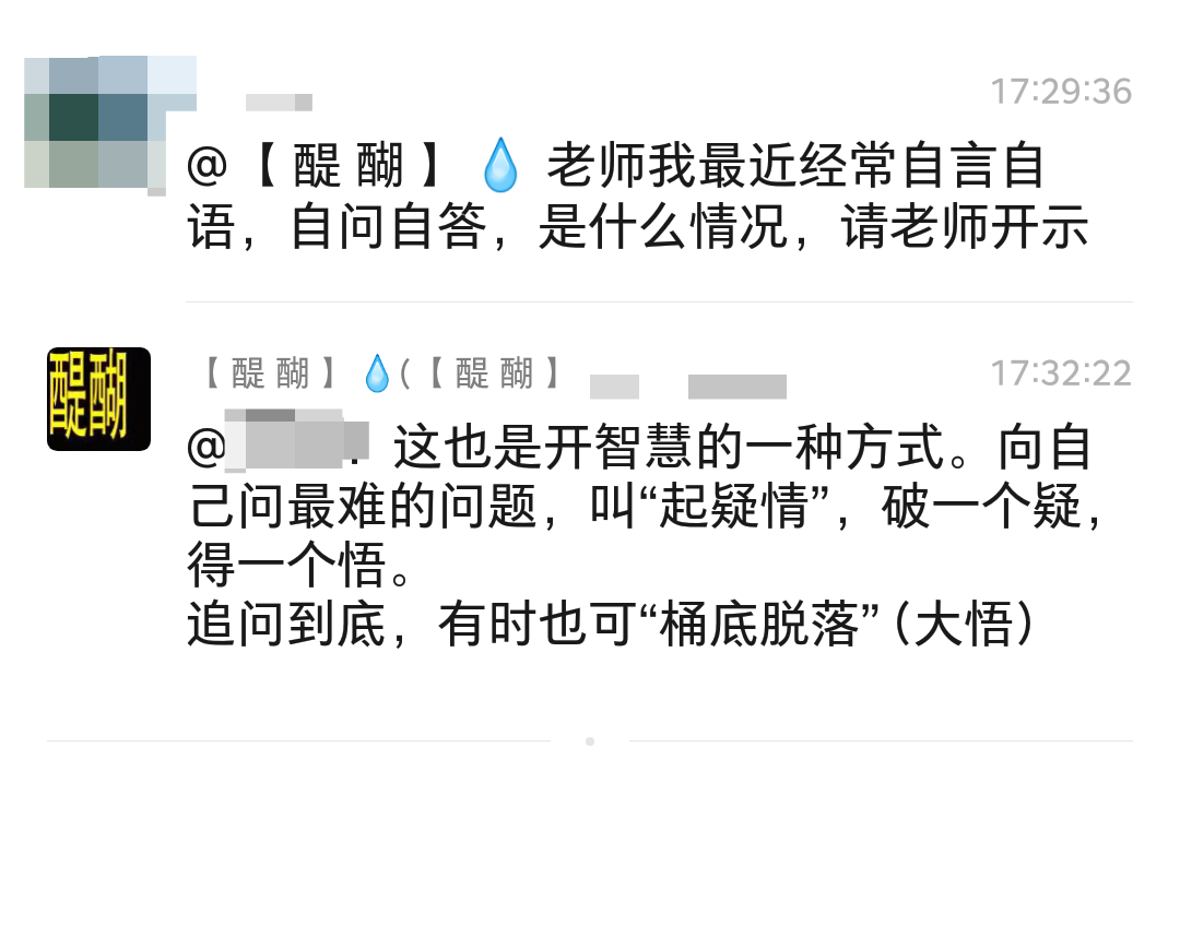 老师我最近经常自言自语，自问自答，是什么情况，请老师开示