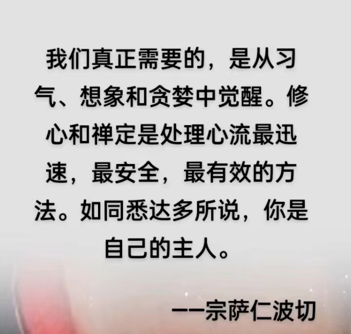 我们真正需要的，是从习气、想象和贪婪中觉醒