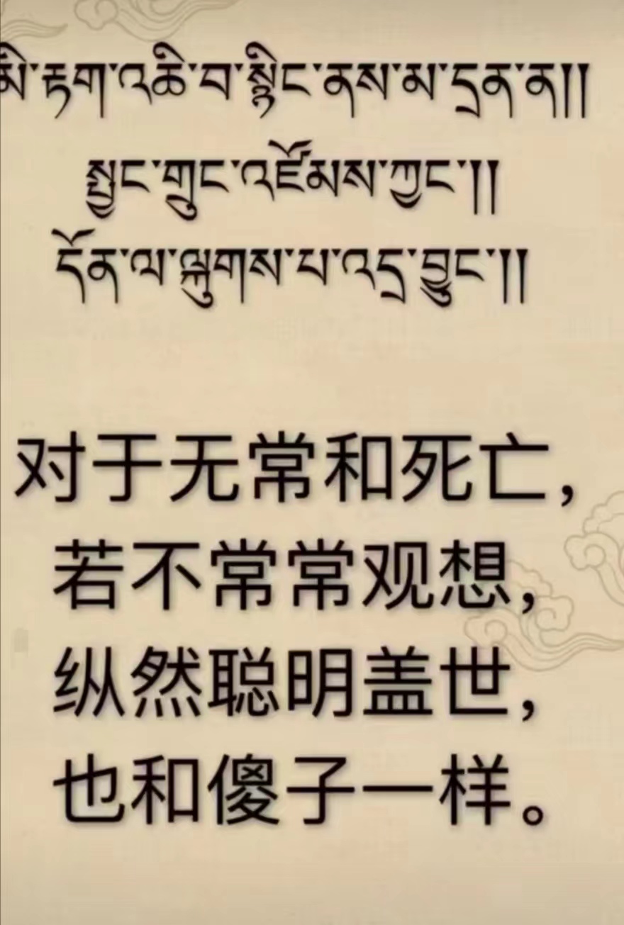 对于无常和死亡，若不常常观想