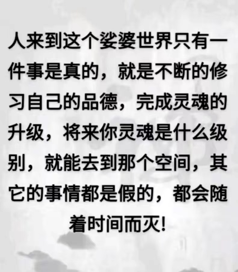 人来到这个娑婆世界只有一件事是真的