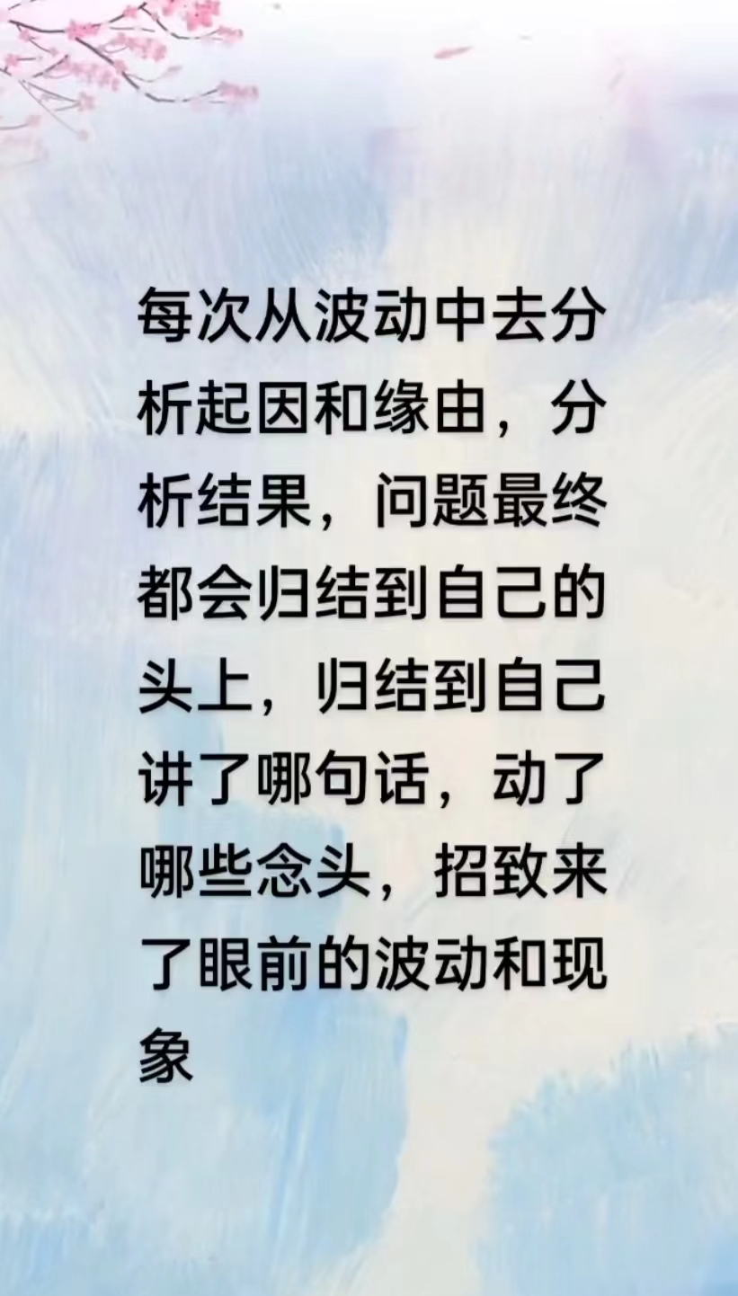 每次从波动中去分析起因和缘由